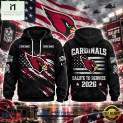 Arizona Cardinals Salute To Service 2026 Camo Personalized Hoodie, Hot 3D Shirt Trend Arizona Cardinals Salute TO Service 2026 Camo Personalized Hoodie