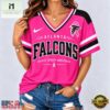 Atlanta Falcons 2026 NFL Pink Breast Cancer Awareness V neck T Shirt, Trendy NFL V Neck Tee Atlanta Falcons 2026 Nfl Pink Breast Cancer Awareness V Neck T Shirt