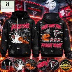 Atlanta Falcons Halloween Rise Into The Fright Night Graphic Hoodie, Hot 3D Shirt Trend Atlanta Falcons Halloween Rise Into The Fright Night Graphic Hoodie
