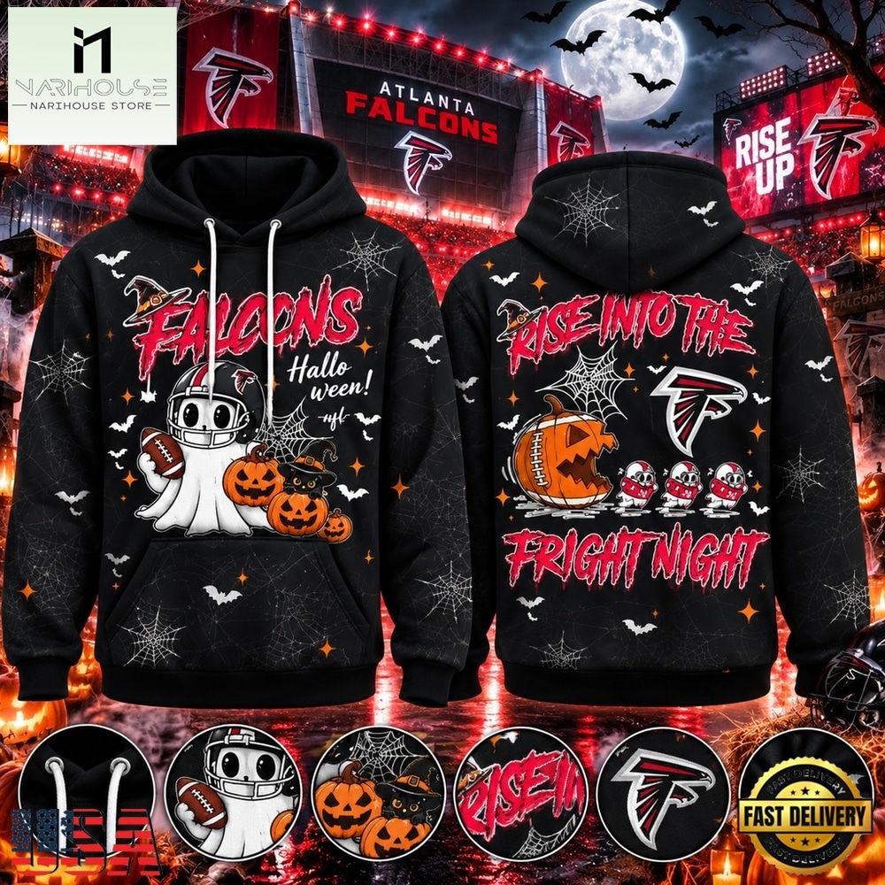 Atlanta Falcons Halloween Rise Into The Fright Night Graphic Hoodie, Hot 3D Shirt Trend Atlanta Falcons Halloween Rise Into The Fright Night Graphic Hoodie, Hot 3D Shirt Trend