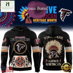 Atlanta Falcons Native American Heritage Month Custom Name Hoodie, Hot 3D Shirt Trend Atlanta Falcons Native American Heritage Month Custom Name Hoodie