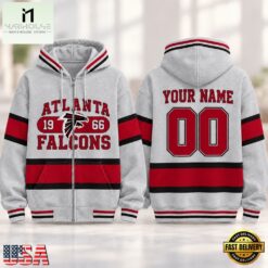 Atlanta Falcons NFL Varsity Stripe Zip Hoodie, NFL Sporty Shirt Atlanta Falcons Nfl Varsity Stripe Zip Hoodie