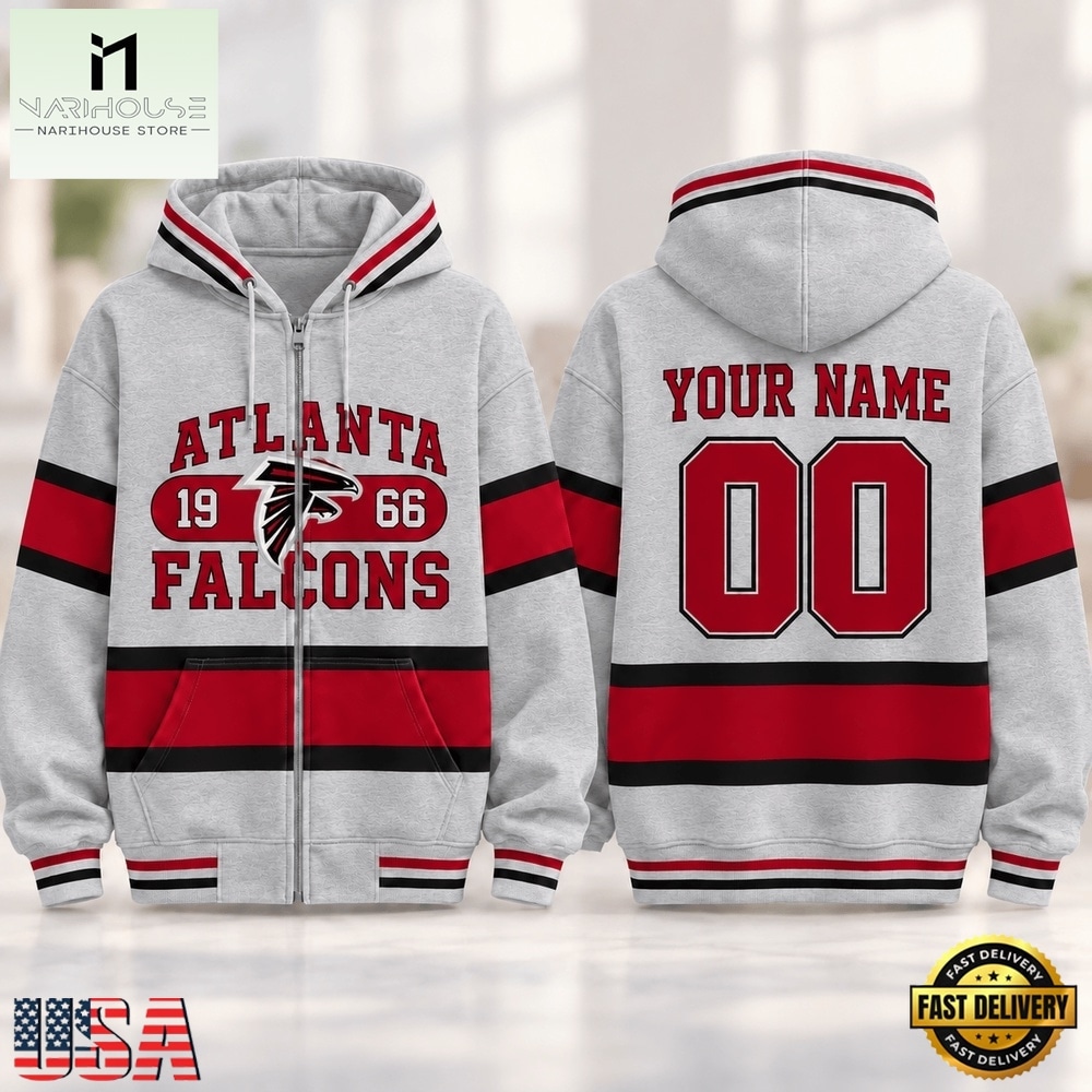 Atlanta Falcons NFL Varsity Stripe Zip Hoodie, NFL Sporty Shirt Atlanta Falcons NFL Varsity Stripe Zip Hoodie, NFL Sporty Shirt