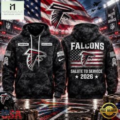 Atlanta Falcons Salute To Service 2026 Camo Personalized Hoodie, Hot 3D Shirt Trend Atlanta Falcons Salute TO Service 2026 Camo Personalized Hoodie