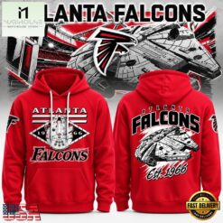 Atlanta Falcons x Disney Special Millennium Falcon Hoodie, Hot 3D Shirt Trend Atlanta Falcons X Disney Special Millennium Falcon Hoodie