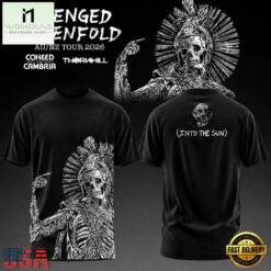 Avenged Sevenfold AUSNZ Tour 2026 Black T Shirt, Popular 3D Music Tee Avenged Sevenfold Ausnz Tour 2026 Black T Shirt