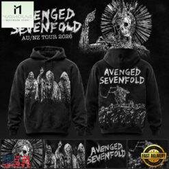Avenged Sevenfold AUSNZ Tour 2026 Graphic Hoodie, Popular 3D Music Tee Avenged Sevenfold Ausnz Tour 2026 Graphic Hoodie