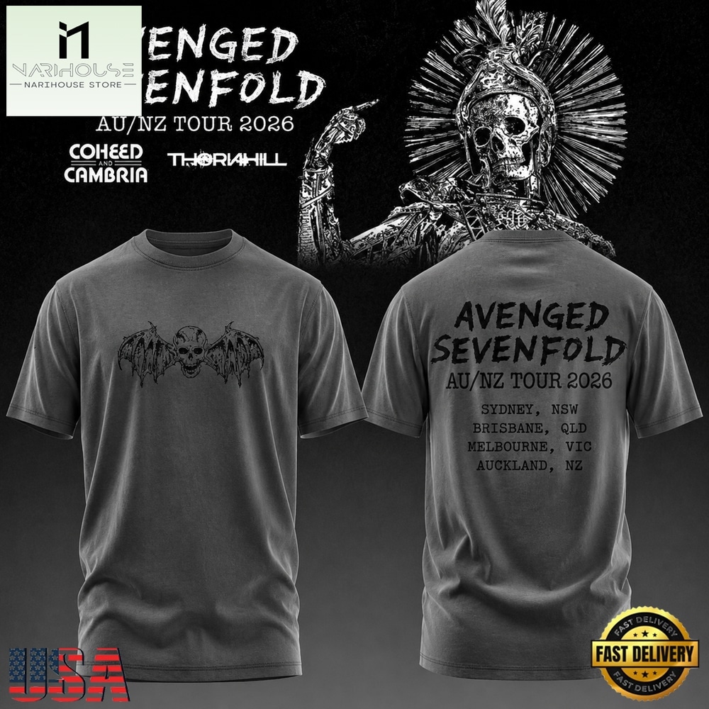 Avenged Sevenfold AUSNZ Tour 2026 T Shirt, Popular 3D Music Tee Avenged Sevenfold AUSNZ Tour 2026 T Shirt, Popular 3D Music Tee