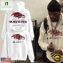 Baltimore Ravens Da GOAT 2026 White Hoodie, Hot 3D Shirt Trend Baltimore Ravens DA Goat 2026 White Hoodie