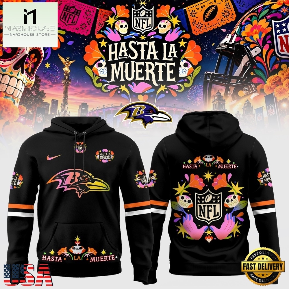 Baltimore Ravens NFL Hasta la Muerte 2026 Hoodie, Hot 3D Shirt Trend Baltimore Ravens NFL Hasta la Muerte 2026 Hoodie, Hot 3D Shirt Trend