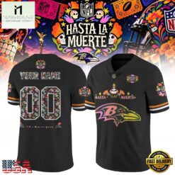 Baltimore Ravens NFL Hasta la Muerte 2026 Personalized Football Jersey, Trending Football Shirt Baltimore Ravens Nfl Hasta LA Muerte 2026 Personalized Football Jersey