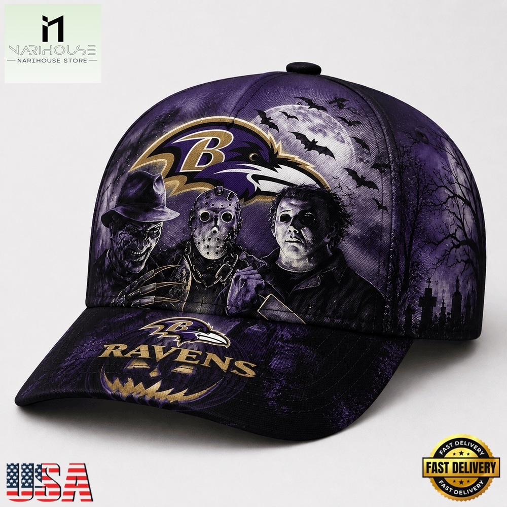 Baltimore Ravens NFL Horror Night Halloween 2026 Design Classic Cap, NFL Trendy Cap Baltimore Ravens NFL Horror Night Halloween 2026 Design Classic Cap, NFL Trendy Cap