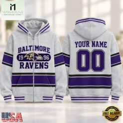 Baltimore Ravens NFL Varsity Stripe Zip Hoodie, NFL Sporty Shirt Baltimore Ravens Nfl Varsity Stripe Zip Hoodie