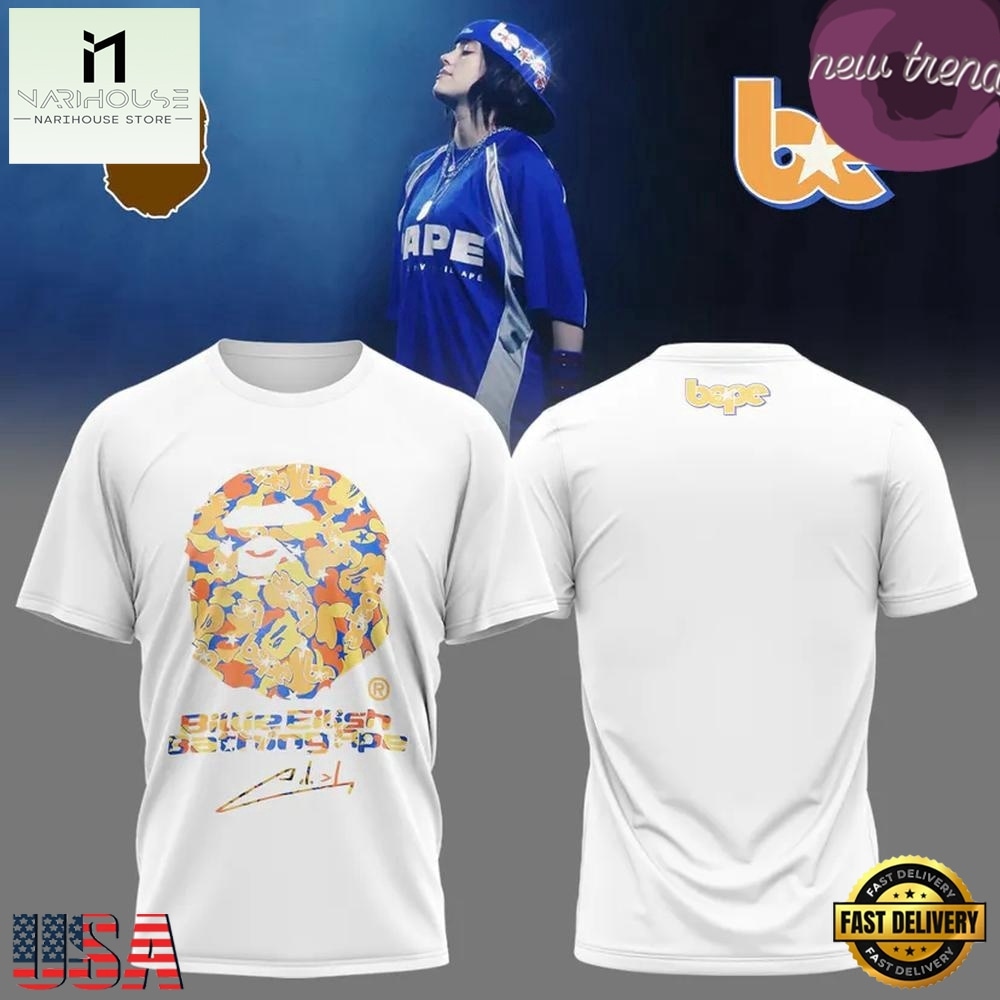 Billie Eilish x Bape 2026 Graphic New Design T Shirt, Popular 3D Music Tee Billie Eilish x Bape 2026 Graphic New Design T Shirt, Popular 3D Music Tee