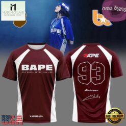 Billie Eilish x Bape 2026 Graphic Signature T Shirt, Popular 3D Music Tee Billie Eilish X Bape 2026 Graphic Signature T Shirt