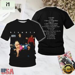 Blondie Plastic Letters All Over Print T Shirt, Popular 3D Music Tee Blondie Plastic Letters All Over Print T Shirt