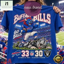 Buffalo Bills 33 30 Win Over Las Vegas Raiders Game Day 3D Shirt, Hot 3D Shirt Trend Buffalo Bills 33 30 Win Over Las Vegas Raiders Game Day 3D Shirt