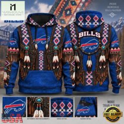 Buffalo Bills Heritage Hoodie, Western Native Inspired Football Hoodie, Hot 3D Shirt Trend Buffalo Bills Heritage Hoodie Western Native Inspired Football Hoodie