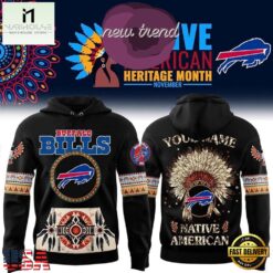Buffalo Bills Native American Heritage Month Custom Name Hoodie, Hot 3D Shirt Trend Buffalo Bills Native American Heritage Month Custom Name Hoodie
