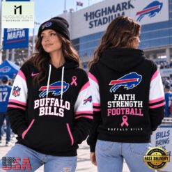 Buffalo Bills NFL Breast Cancer Awareness Hoodie, Faith Strength Football 3D Shirt, NFL Sporty Shirt Buffalo Bills Nfl Breast Cancer Awareness Hoodie Faith Strength Football 3D Shirt
