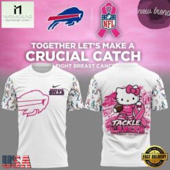 Buffalo Bills x Hello Kitty Crucial Catch 2026 T Shirt, Hot 3D Shirt Trend Buffalo Bills X Hello Kitty Crucial Catch 2026 T Shirt