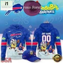 Buffalo Bills x SpongeBob Limited Edition Personalized Hoodie, Hot 3D Shirt Trend Buffalo Bills X Spongebob Limited Edition Personalized Hoodie