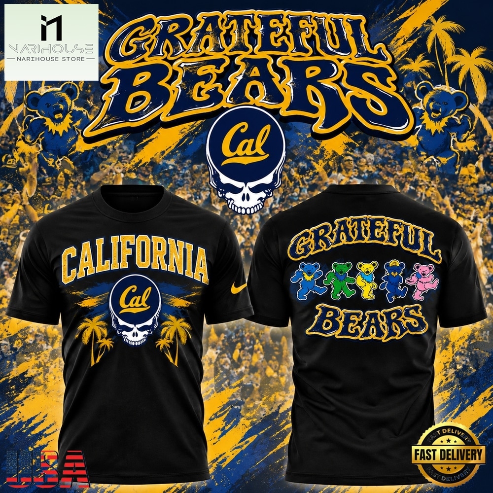 Cal Golden Bears x Grateful Dead 2026 Black T Shirt, Hot 3D Shirt Trend Cal Golden Bears x Grateful Dead 2026 Black T Shirt, Hot 3D Shirt Trend