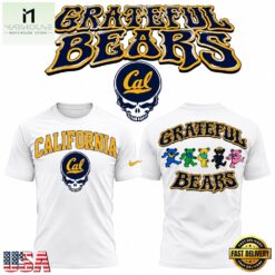 Cal Golden Bears x Grateful Dead 2026 White T Shirt, Hot 3D Shirt Trend Cal Golden Bears X Grateful Dead 2026 White T Shirt
