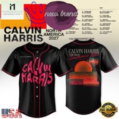 Calvin Harris North America Tour 2027 Black Baseball Jersey, Concert Baseball Jersey Calvin Harris North America Tour 2027 Black Baseball Jersey