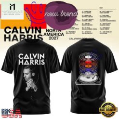 Calvin Harris North America Tour 2027 Graphic Design T Shirt, Popular 3D Music Tee Calvin Harris North America Tour 2027 Graphic Design T Shirt