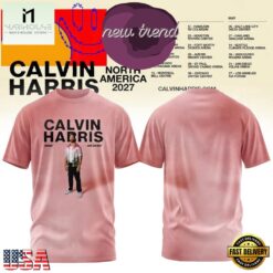 Calvin Harris North America Tour 2027 Graphic Pink T Shirt, Popular 3D Music Tee Calvin Harris North America Tour 2027 Graphic Pink T Shirt