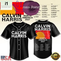 Calvin Harris North America Tour 2027 Limited Edition Baseball Jersey, Concert Baseball Jersey Calvin Harris North America Tour 2027 Limited Edition Baseball Jersey