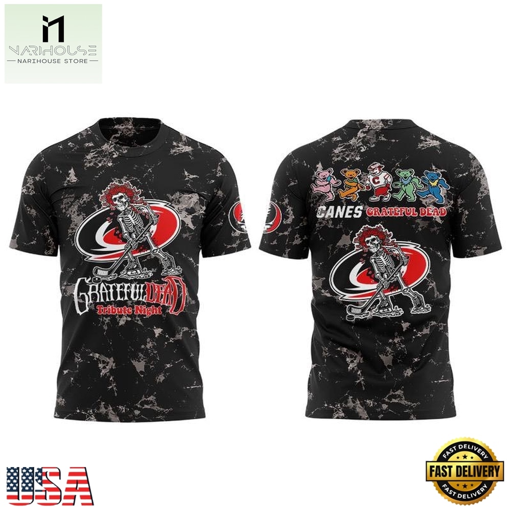 Carolina Hurricanes Grateful Dead Night 2026 Graphic T Shirt, Hot 3D Shirt Trend Carolina Hurricanes Grateful Dead Night 2026 Graphic T Shirt, Hot 3D Shirt Trend