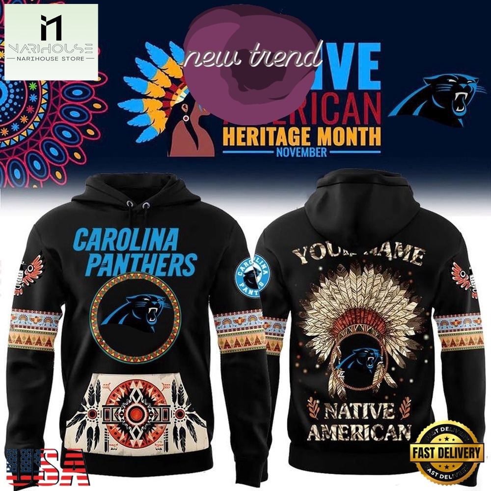 Carolina Panthers Native American Heritage Month Custom Name Hoodie, Hot 3D Shirt Trend Carolina Panthers Native American Heritage Month Custom Name Hoodie, Hot 3D Shirt Trend