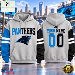 Carolina Panthers NFL Two Tone Colorblock Varsity Hoodie, NFL Sporty Shirt Carolina Panthers Nfl Two Tone Colorblock Varsity Hoodie
