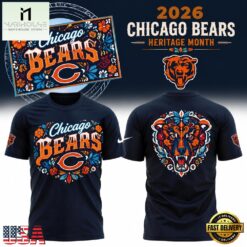 Chicago Bears 2026 Latino Heritage Month Vamos Bears T Shirt, Hot 3D Shirt Trend Chicago Bears 2026 Latino Heritage Month Vamos Bears T Shirt