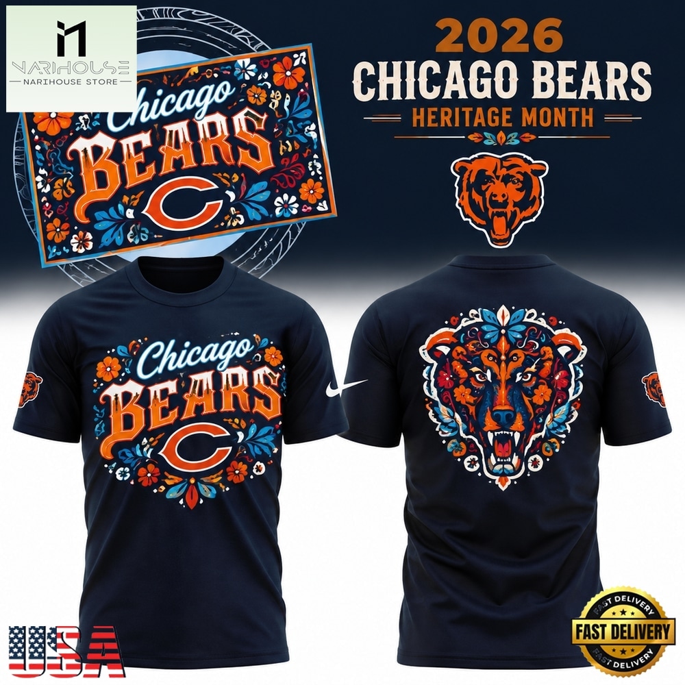 Chicago Bears 2026 Latino Heritage Month Vamos Bears T Shirt, Hot 3D Shirt Trend Chicago Bears 2026 Latino Heritage Month Vamos Bears T Shirt, Hot 3D Shirt Trend