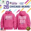 Chicago Bears Crucial Catch Follow Jesus 2026 Pink Hoodie, Hot 3D Shirt Trend Chicago Bears Crucial Catch Follow Jesus 2026 Pink Hoodie