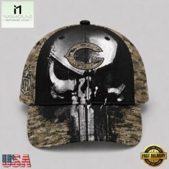 Chicago Bears NFL Halloween Military Skull Camo Classic Cap, NFL Trendy Cap Chicago Bears Nfl Halloween Military Skull Camo Classic Cap