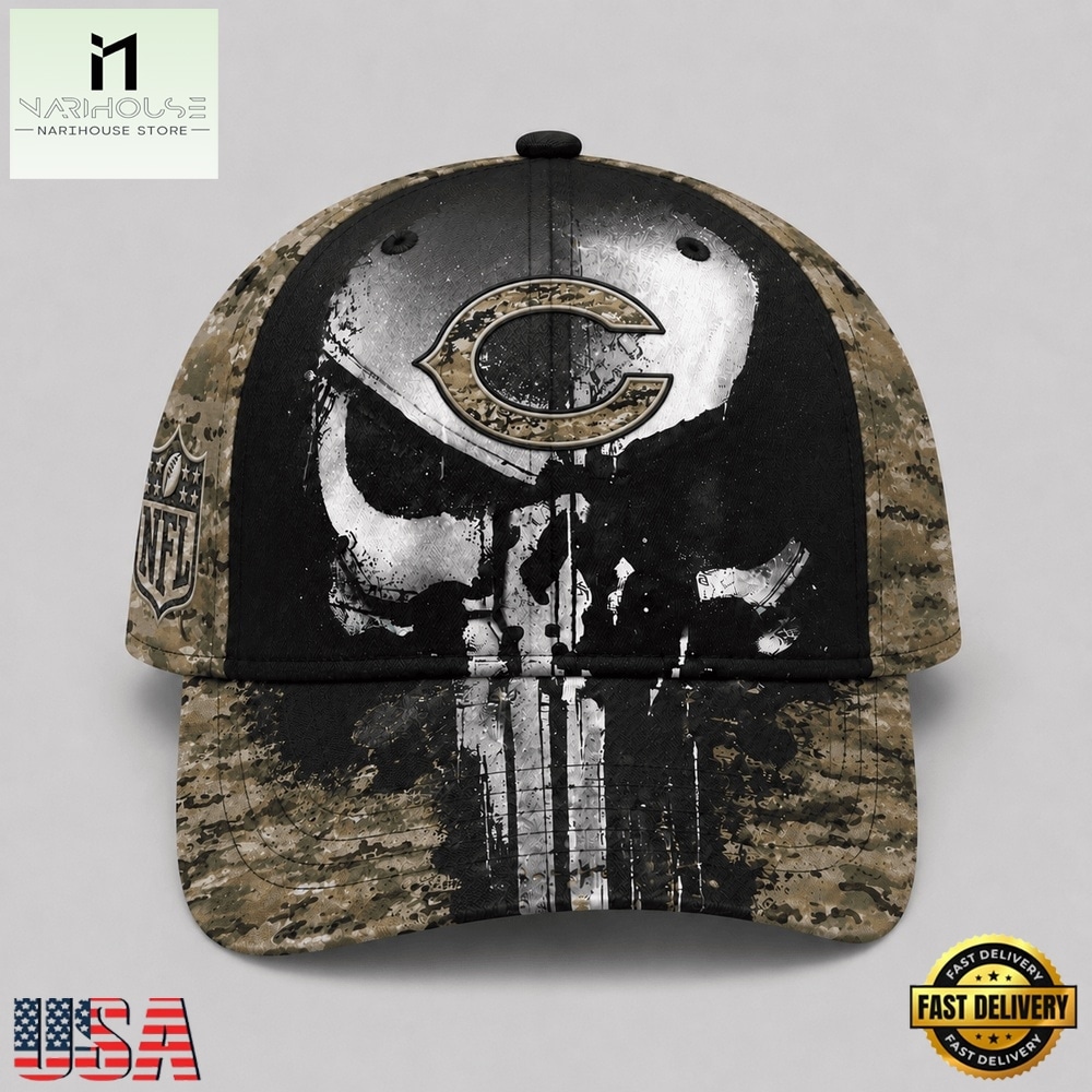 Chicago Bears NFL Halloween Military Skull Camo Classic Cap, NFL Trendy Cap Chicago Bears NFL Halloween Military Skull Camo Classic Cap, NFL Trendy Cap