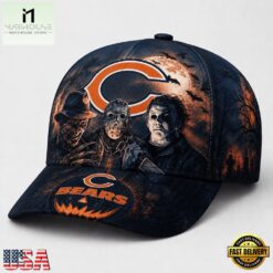 Chicago Bears NFL Horror Night Halloween 2026 Design Classic Cap, NFL Trendy Cap Chicago Bears Nfl Horror Night Halloween 2026 Design Classic Cap