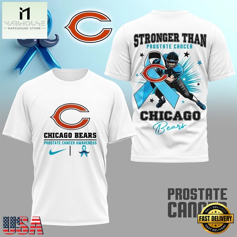 Chicago Bears NFL Prostate Cancer Awareness Month 3D Shirt, NFL Sporty Shirt Chicago Bears NFL Prostate Cancer Awareness Month 3D Shirt, NFL Sporty Shirt