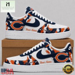 Chicago Bears NFL Team Camo Air Force 1 Shoes Sneakers, NFL Team AF1 Shoes Chicago Bears Nfl Team Camo Air Force 1 Shoes Sneakers
