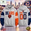 Chicago Bears NFL Two Tone Colorblock Varsity Hoodie, NFL Sporty Shirt Chicago Bears Nfl Two Tone Colorblock Varsity Hoodie