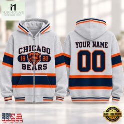 Chicago Bears NFL Varsity Stripe Zip Hoodie, NFL Sporty Shirt Chicago Bears Nfl Varsity Stripe Zip Hoodie