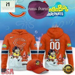 Chicago Bears x SpongeBob Limited Edition Personalized Hoodie, Hot 3D Shirt Trend Chicago Bears X Spongebob Limited Edition Personalized Hoodie