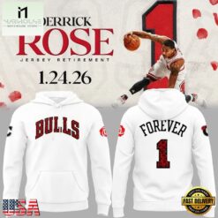 Chicago Bulls Forever Derrick Martell Rose White Hoodie, Hot 3D Shirt Trend Chicago Bulls Forever Derrick Martell Rose White Hoodie