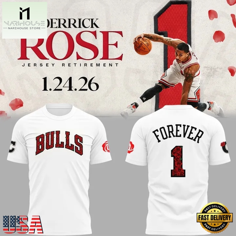 Chicago Bulls Forever Derrick Martell Rose White T Shirt, Hot 3D Shirt Trend Chicago Bulls Forever Derrick Martell Rose White T Shirt, Hot 3D Shirt Trend