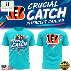 Cincinnati Bengals 2026 NFL Crucial Catch Blue T Shirt, Hot 3D Shirt Trend Cincinnati Bengals 2026 Nfl Crucial Catch Blue T Shirt