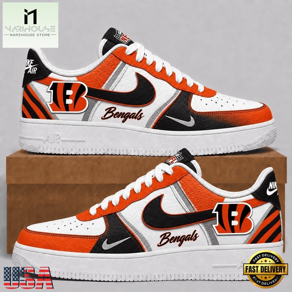 Cincinnati Bengals 2026 NFL Team Air Force 1 Shoes Sneakers, NFL Team AF1 Shoes Cincinnati Bengals 2026 NFL Team Air Force 1 Shoes Sneakers, NFL Team AF1 Shoes